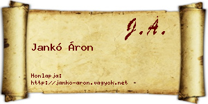 Jankó Áron névjegykártya
